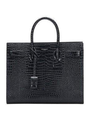 Saint Laurent Crocodile Embossed Small Sac de Jour