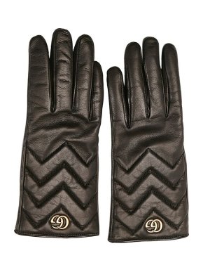 Gucci GG Marmont Chevron Leather Gloves