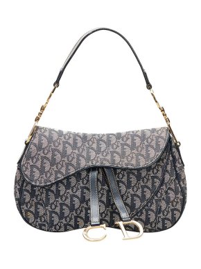 Dior Canvas Oblique Double Saddle Bag