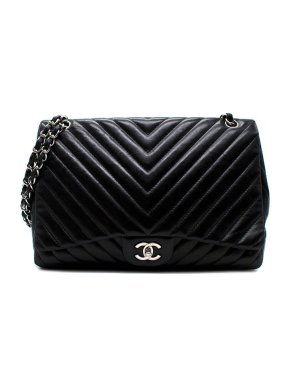 Chanel Chevron Quilted Jumbo Single Flap Bag