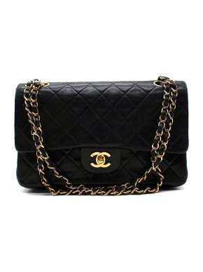 Chanel Black Lambskin Quilted Small Double Flap Bag