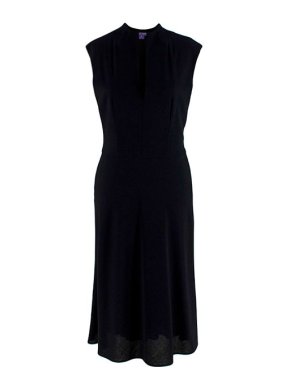 Ralph Lauren Collection Black Wool Sleeveless Midi Dress
