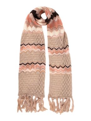 Missoni Coral & Caramel Metallic Knitted Long Scarf