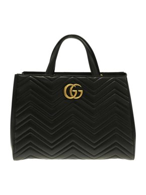 Gucci GG Marmont Black Leather Tote