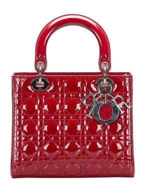 Patent Cannage Medium Lady Dior Top Handle Bag