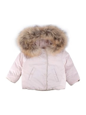 Bonpoint Pink Down Fur Trimmed Jacket