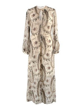 Zimmermann Paisley Printed Long Sleeved Chiffon Maxi Dress