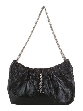 Saint Laurent Leather Pac Pac Ruched Hobo Bag