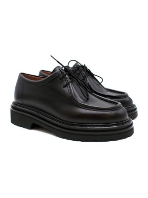 Legres Black Leather Derby Shoes