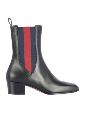 Gucci Black Leather Karen Chelsea Boots