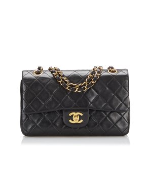 Chanel Black Lambskin Quilted Small Double Flap Bag