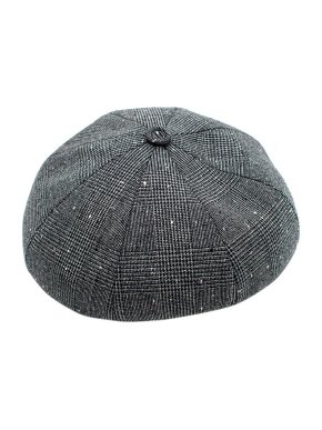 Dior Homme Grey Wool Checked Beret