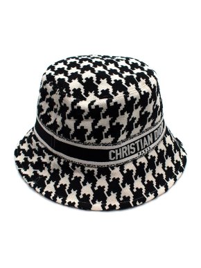 Dior Black & White Houndstooth Bucket Hat