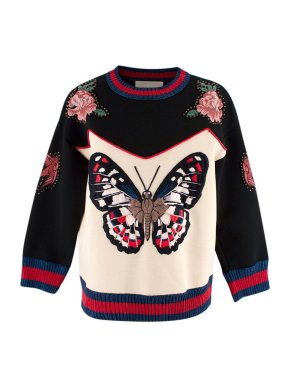 Gucci Black Butterfly Studded Sweatshirt