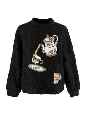 Dolce & Gabbana Black Wool Tea Pot Jumper