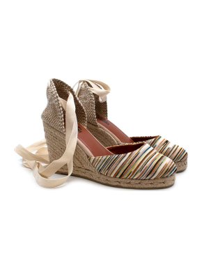 Missoni Multicoloured Striped Wedge Espadrille Sandals