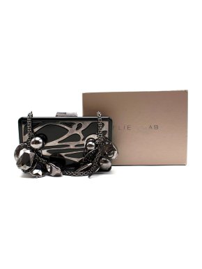Elie Saab Charm Embellished Black Box Bag