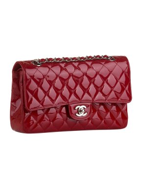 Chanel Red Medium Classic Patent Double Flap
