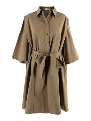 Givenchy Iridescent Olive Cotton Shirt Dress