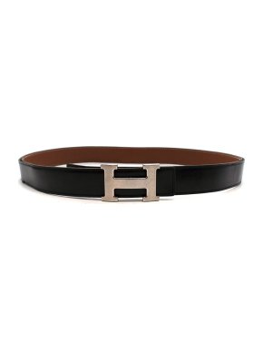 Hermes Black & Gold Reversible Constance Belt PHW - Size 90