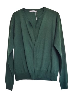 MaxMara Green Italian Fine Wool Cardigan