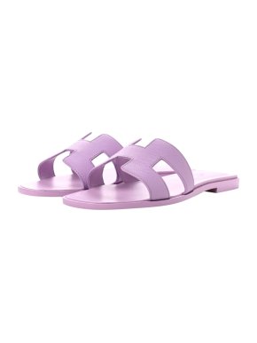 Hermes Violet Améthyste Epsom Oran Sandals