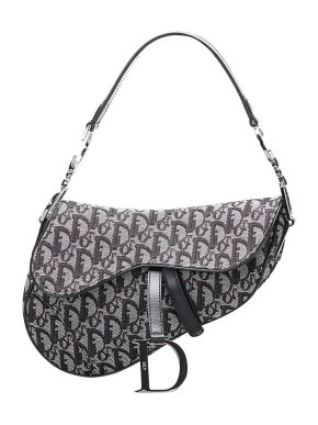 Dior Grey Oblique Saddle Bag