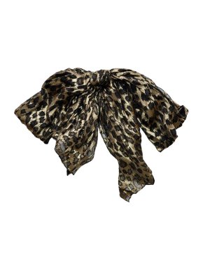 Saint Laurent Runway Leopard Print Bow Tie Brooch