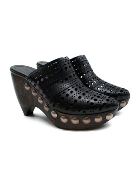 Alaia Le Sabot 85 studded laser-cut leather platform clogs