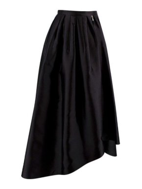 Dior Black Pleated Silk Asymmetric Skirt