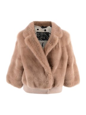 Simonetta Ravizza Beige Mink Fur Short Jacket