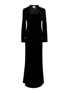 Saint Laurent Black Velvet Strapless Gown & Bolero