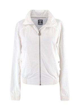 Chanel White Zip Up Jacket 1