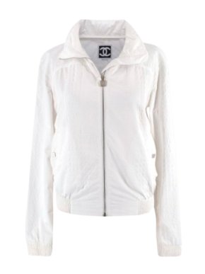 Chanel White Zip Up Jacket
