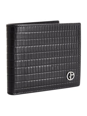 Giorgio Armani Weave Printed Calfskin Bifold Wallet