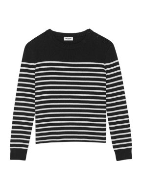 Saint Laurent Sailor Knit Striped High Neck Sweater