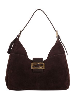Fendi Suede Mama Baguette Shoulder Bag