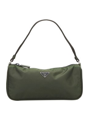 Prada Tessuto Khaki Baguette Shoulder Bag
