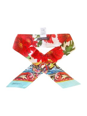 Dolce & Gabbana Floral Printed Silk Mini Scarf