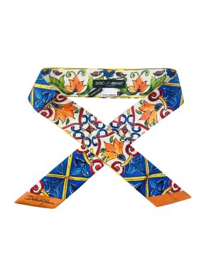 Dolce & Gabbana Floral Printed Silk Mini Scarf
