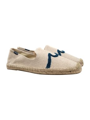 Soludos Wave Embroidered Beige Espadrilles