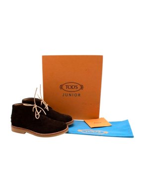Tods Junior Brown Suede Desert Ankle Boots