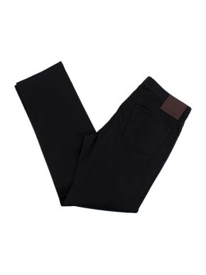 Canali Black Cotton Blend Straight Leg Trousers