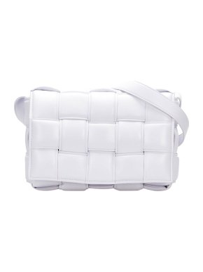 Bottega Veneta White Leather Padded Cassette Crossbody Bag