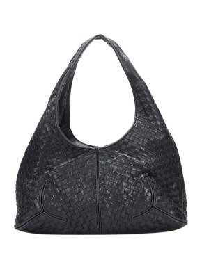 Bottega Veneta Black Nappa Intrecciato Hobo Shoulder Bag