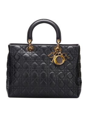 Lambskin Cannage Large Lady Dior Bag
