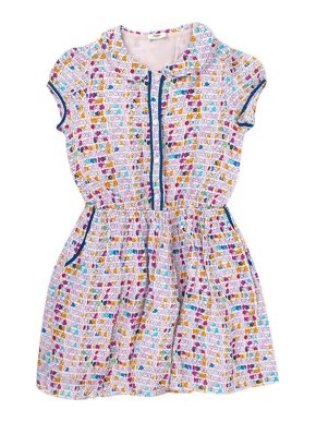 Fendi Kids 6Y Logo Print Pink Chiffon Dress