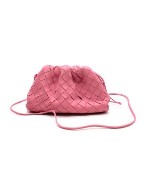 Bottega Veneta Pink Intrecciato Mini Pouch Bag