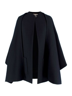 Dior Navy Ribbed Wool Cape