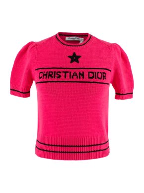 Dior Pink Puff Sleeve Wool & Cashmere Jumper